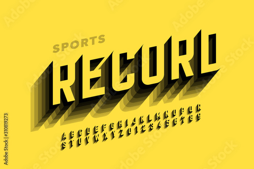 Sport speed style font design, alphabet and numbers