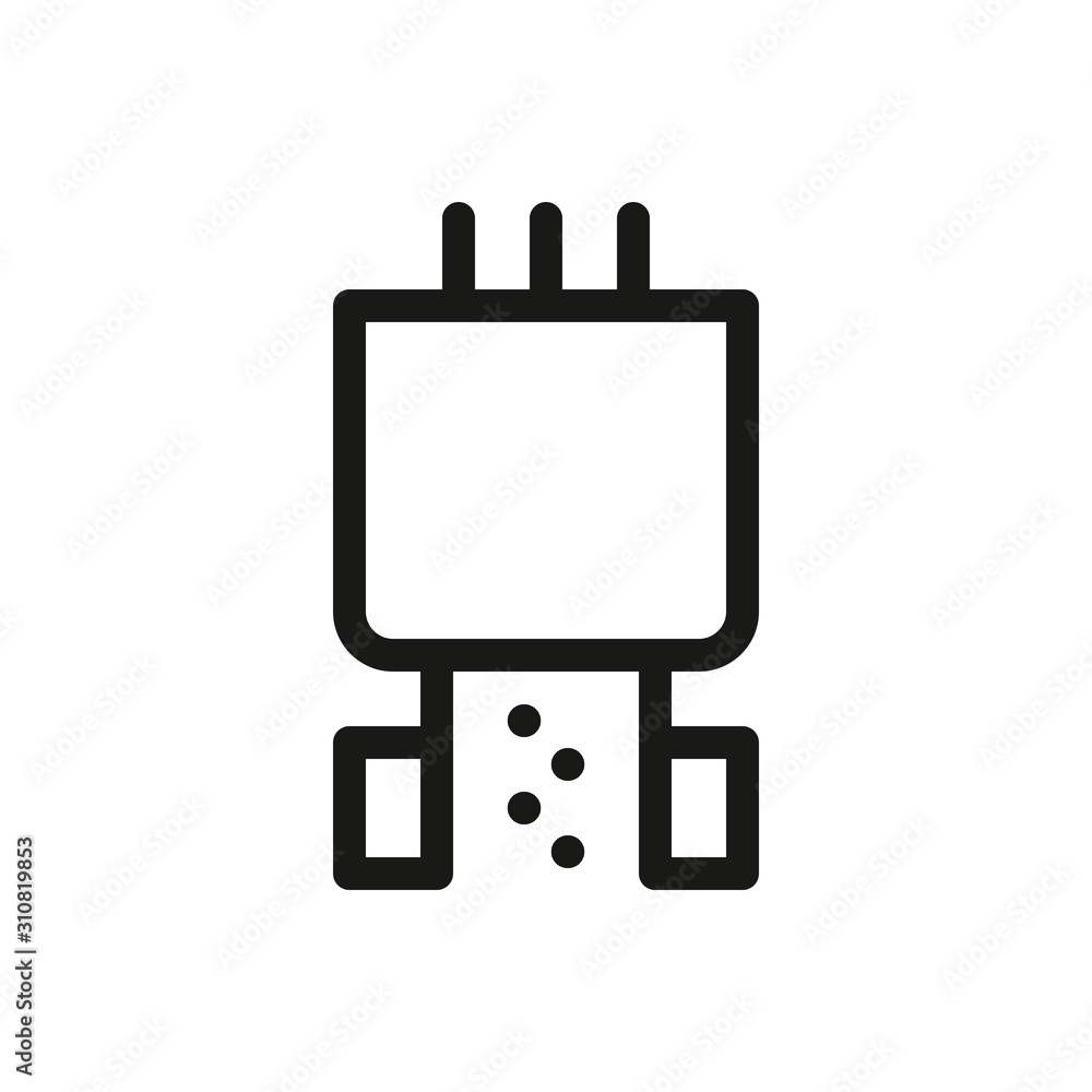 Garden shredder isolated icon, brush and tree chipper linear icon Garden shredder isolated icon, brush and tree chipper linear icon