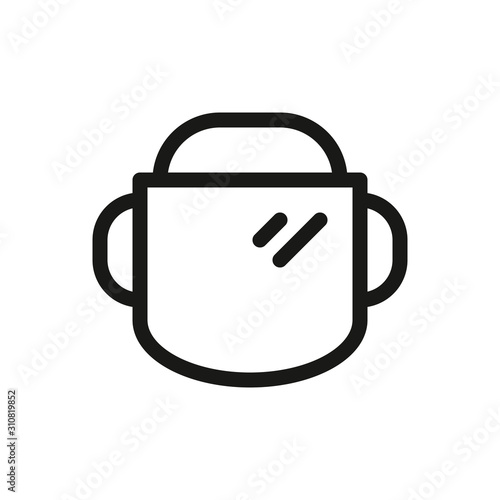 Face shield mesh mask isolated icon, trimmer face mask linear vector icon