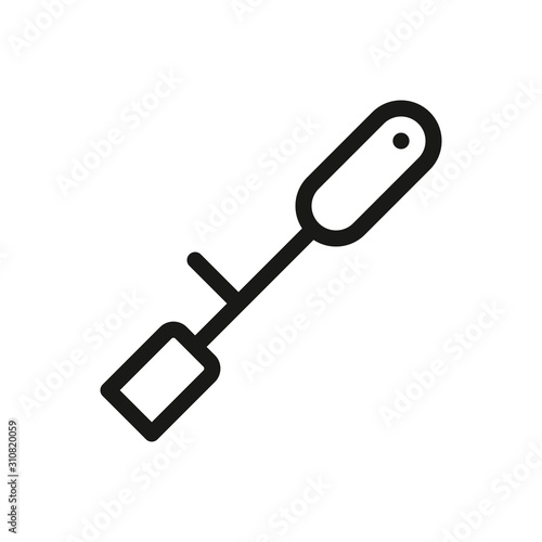 Power pruner outline icon, garden pole saw isolated vector icon