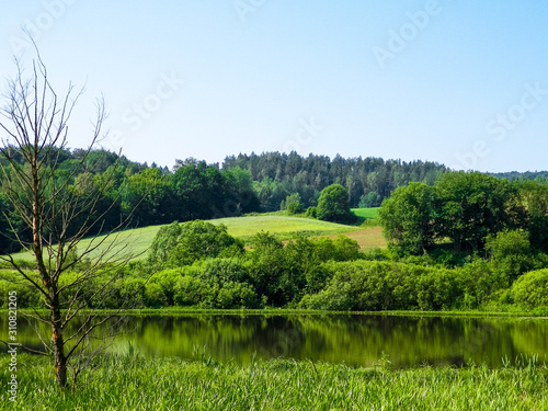 Small lake in Wiezyca, Kashubia Region, Poland.