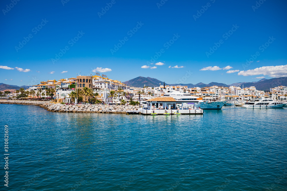 Puerto Banus near Marbella on the Costa del Sol - obrazy, fototapety, plakaty 