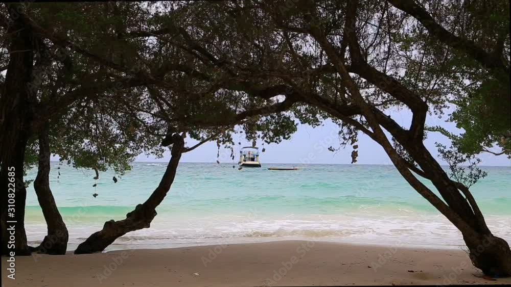 Boat on the sea , Beautiful beach landscape at Koh Samet Thailand Boat on the sea , Beautiful beach landscape at Koh Samet Thailand