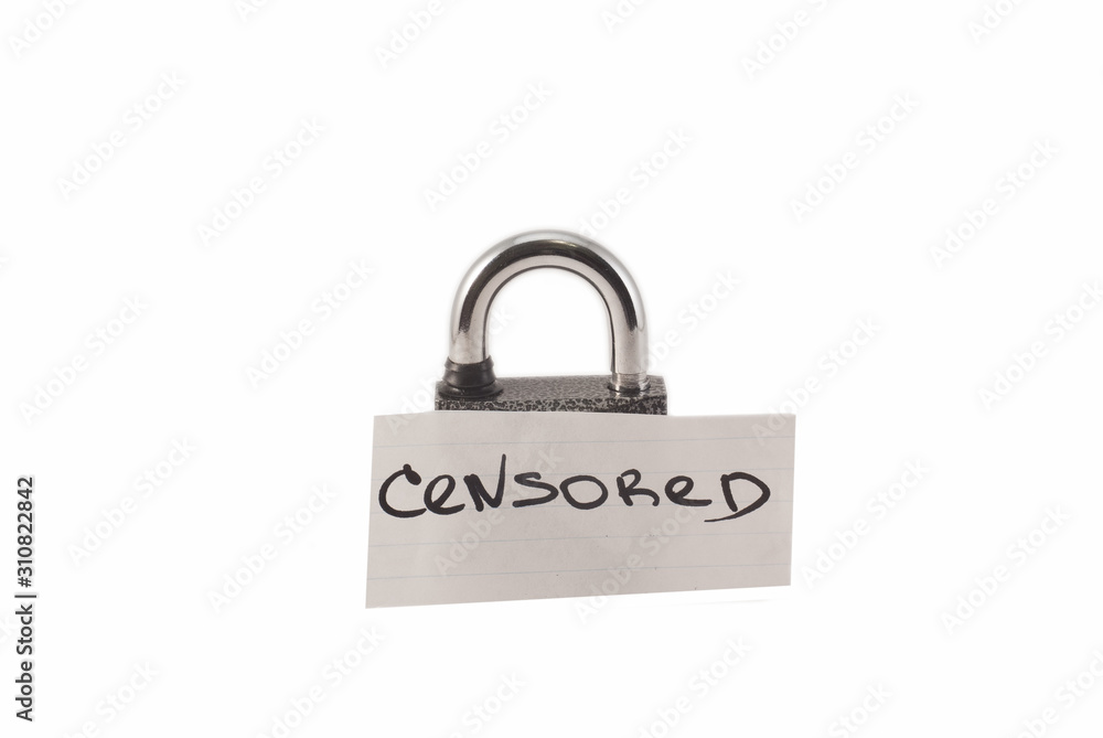 padlock on a white background. The lock is locked. The chain is metal. padlock on a white background. The lock is locked. The chain is metal.