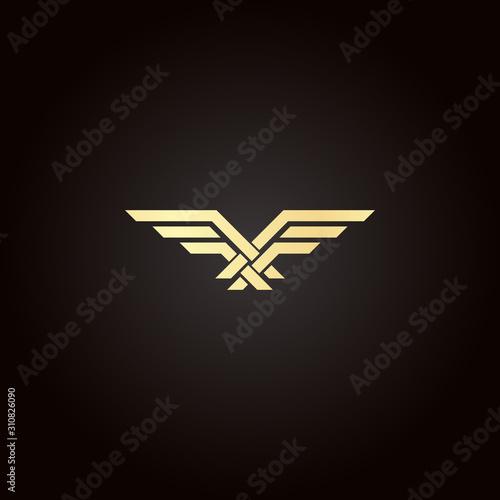 Bird or air vehicle vector symbol design
