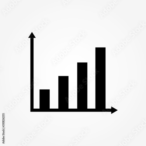Graph, chart black icon vector