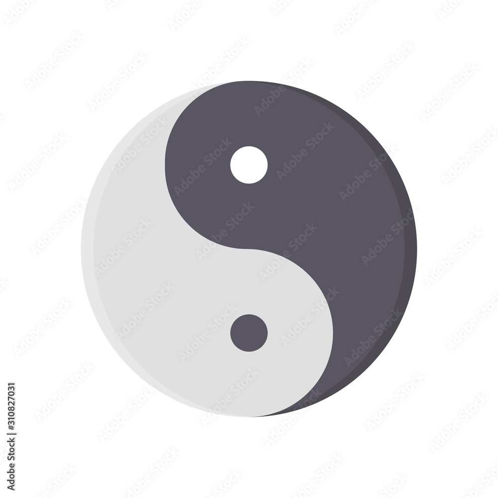 chines yin yang related to china new year vector in flat design chines yin yang related to china new year vector in flat design