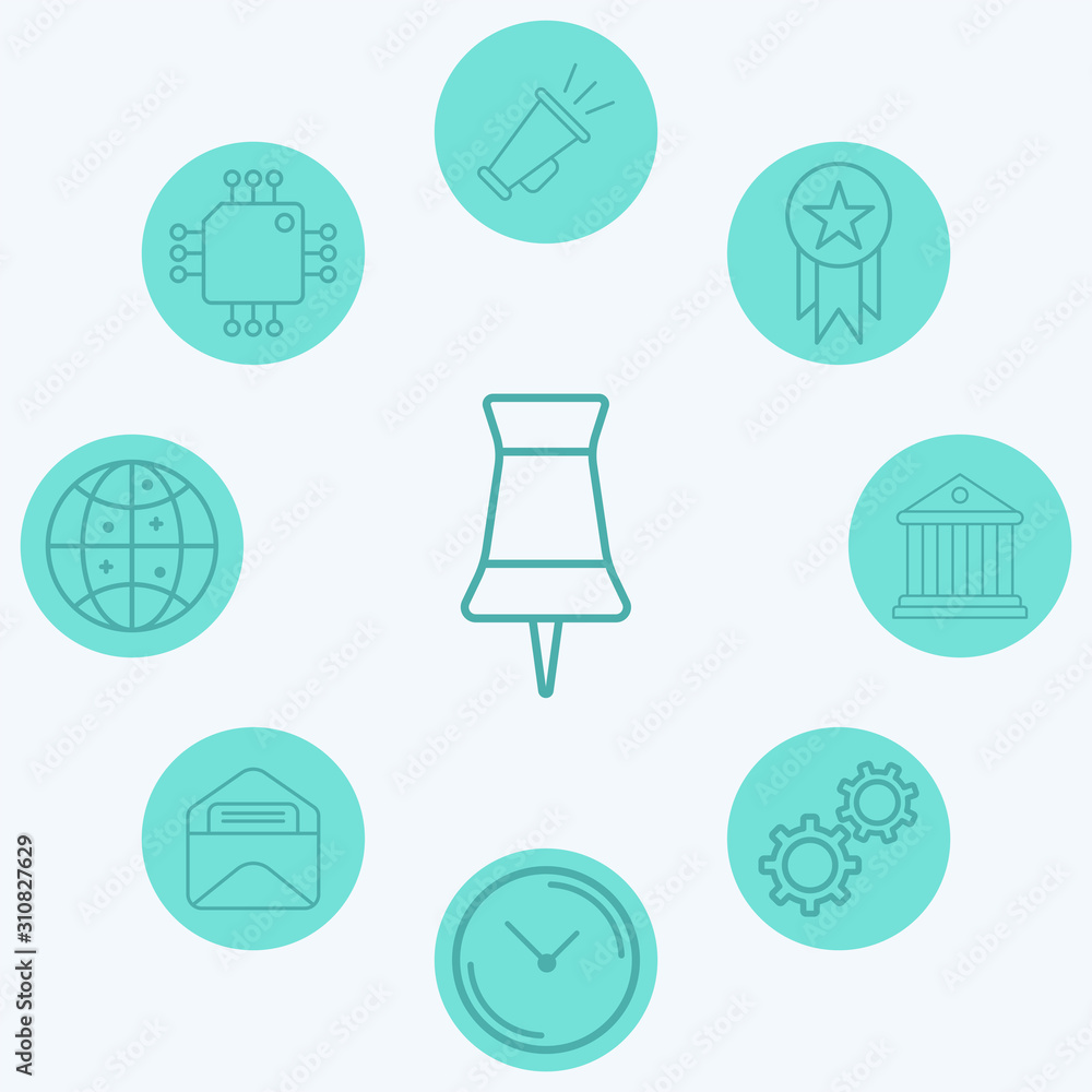 Push pin vector icon sign symbol Push pin vector icon sign symbol