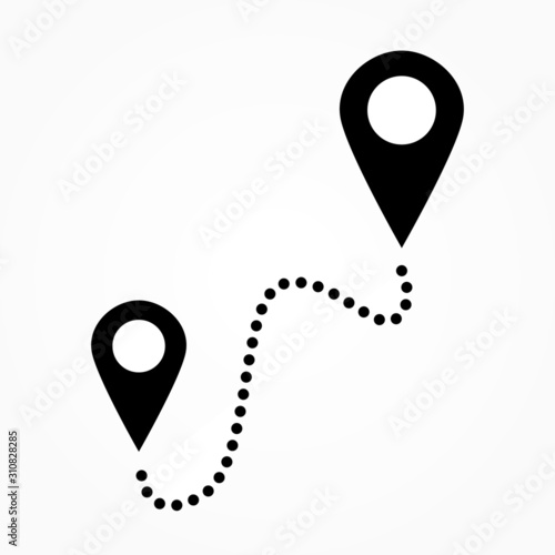 Distance line sign icon vector illustration