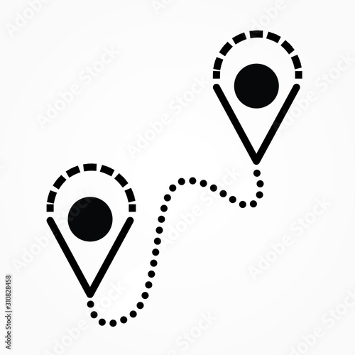 Distance line icon illustration,vector pin sign symbol