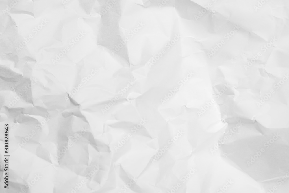 Obraz premium White crumpled paper texture background. 