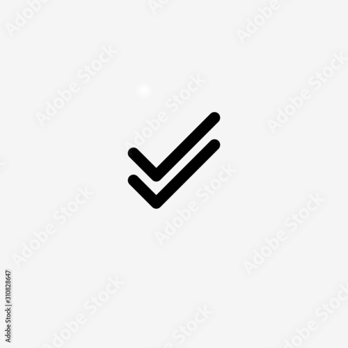 Double tick indicator icon vector