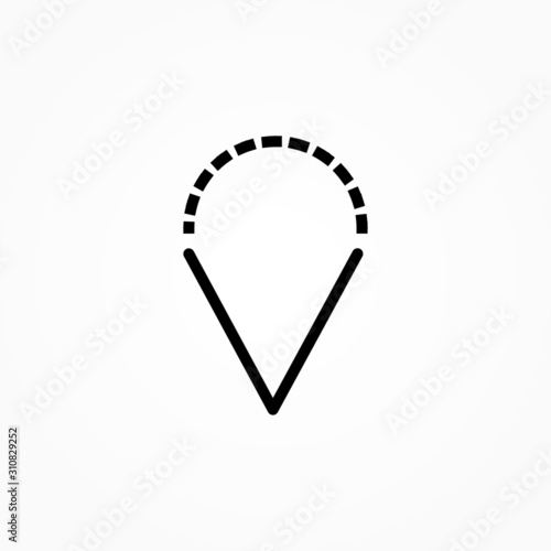 Ice cream cone icon isolated. Modern sweet vanilla desert sign. Trendy vector chocolate cram symbol for web site design, button to mobile app. Logo ice cream illustration.