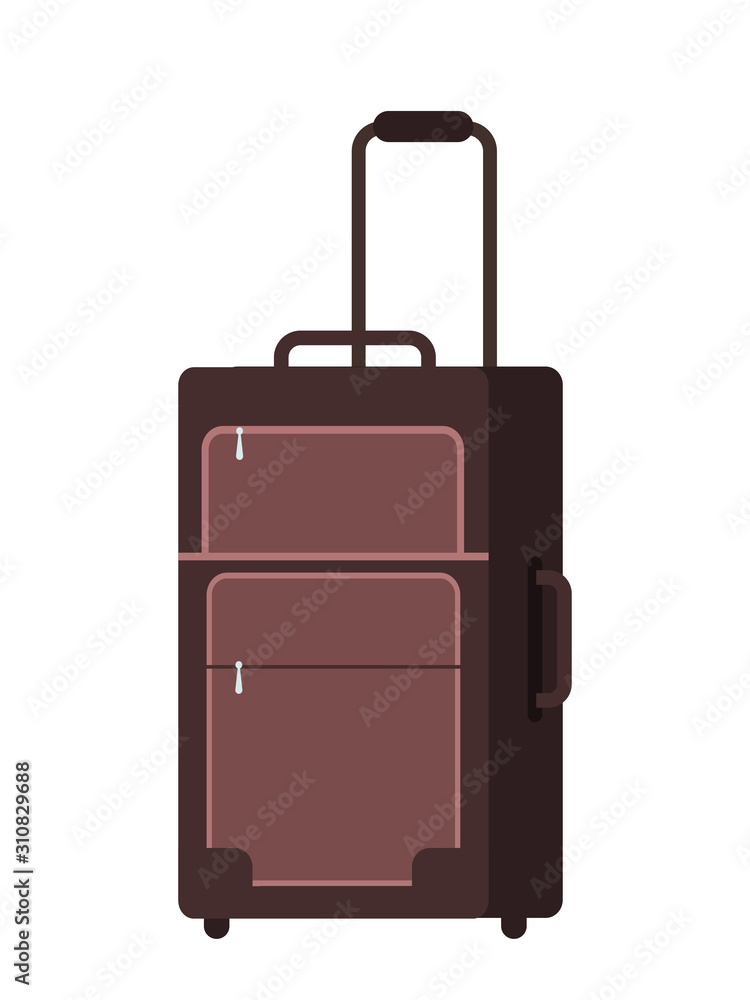 Cartoon flat luggage travel bag isolated on white Cartoon flat luggage travel bag isolated on white