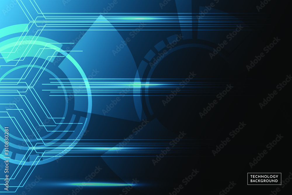 technology background abstract style with gradient blue color