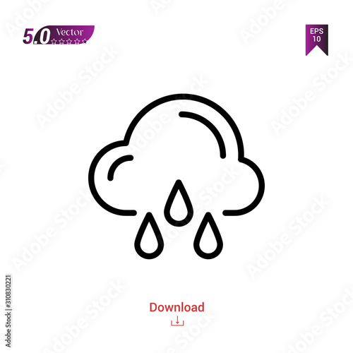 Outline rain icon. rain icon vector isolated on white background. Graphic design, material-design,weather icons mobile application, logo, user interface. EPS 10 format vector