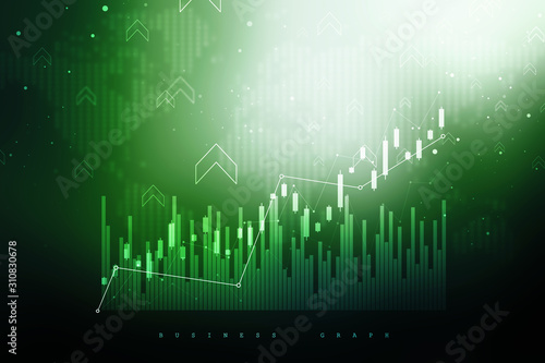 2d rendering Stock market online business concept. business Graph 