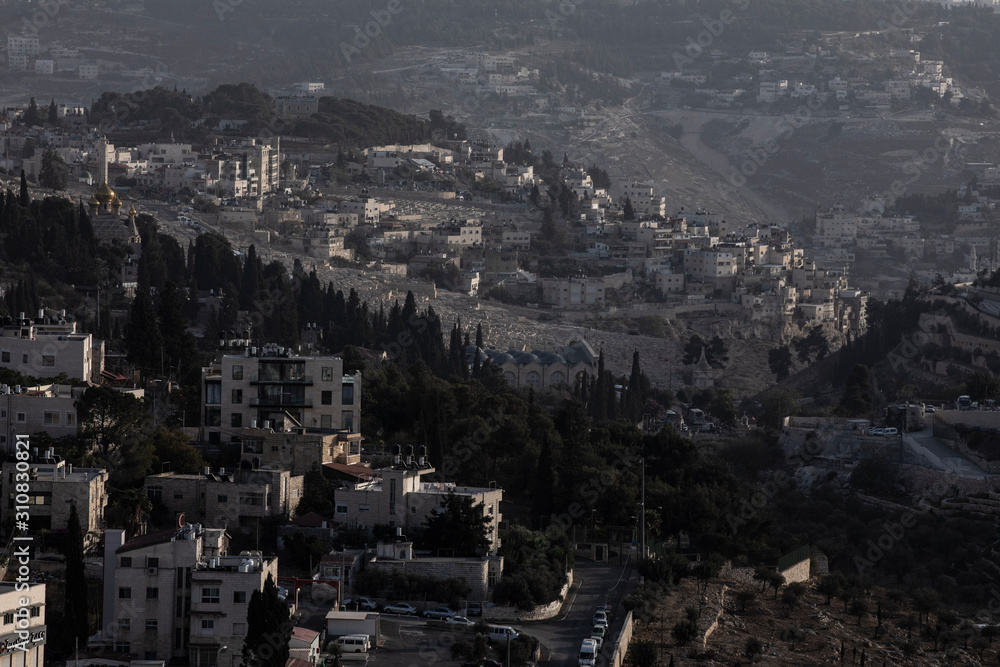 Panoramice view of the Mount of Olives