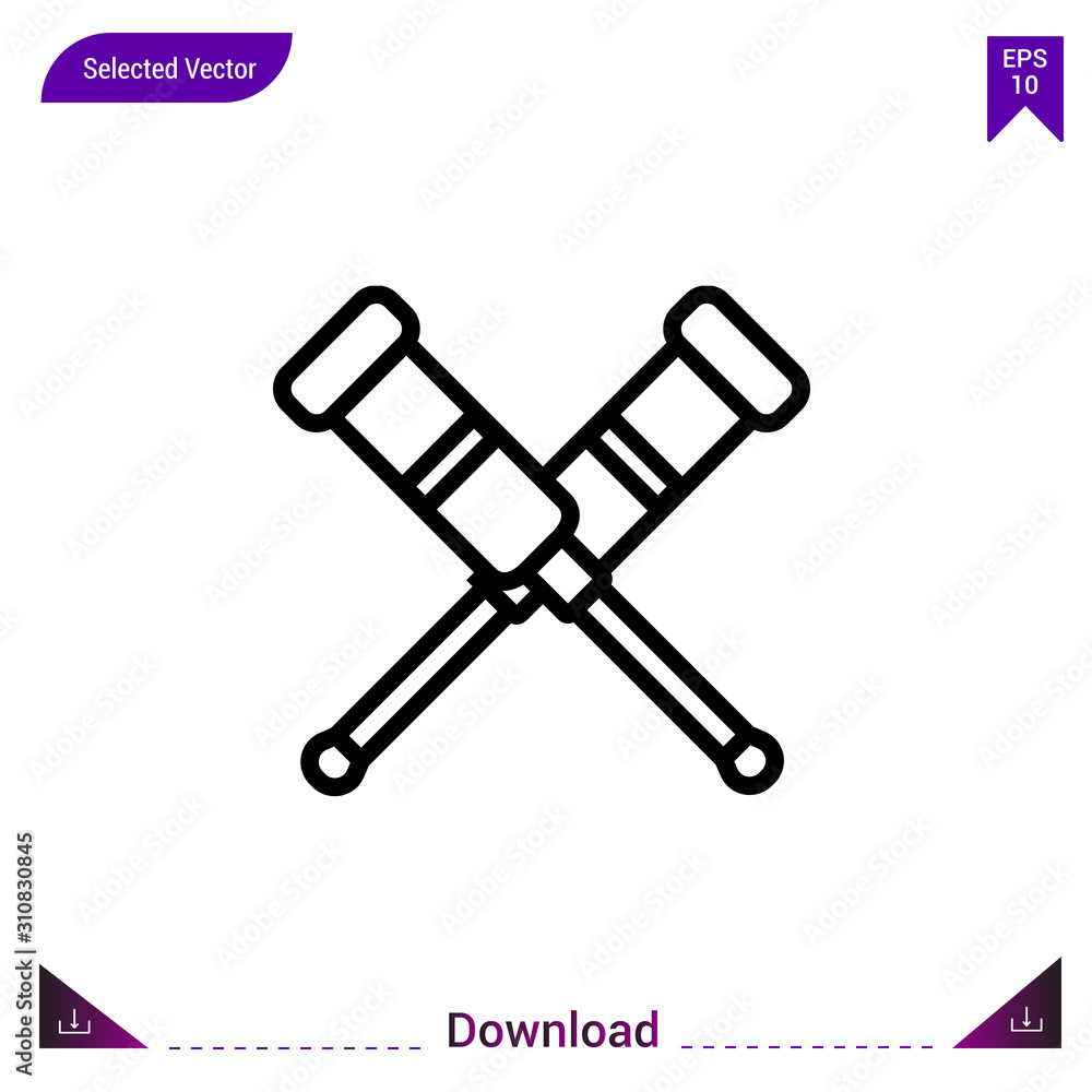 crutches icon vector . Best modern, simple, isolated, application ,medical icons, logo, flat icon for website design or mobile applications, UI / UX design vector format crutches icon vector . Best modern, simple, isolated, application ,medical icons, logo, flat icon for website design or mobile applications, UI / UX design vector format