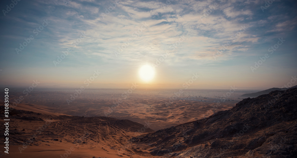 Dusk view of AL FAYA Mountain - DUBAI - UAE