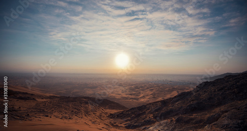 Dusk view of AL FAYA Mountain - DUBAI - UAE