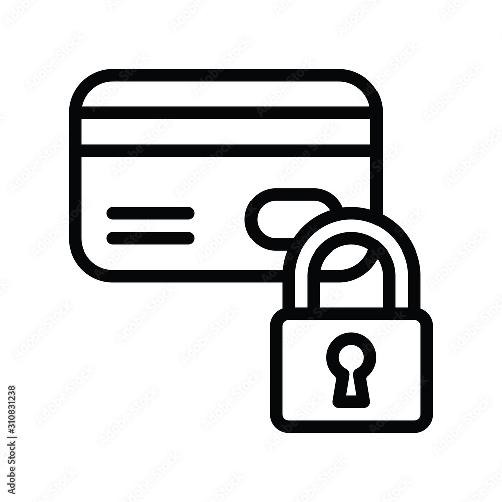 finance, banking and money related card lock vector with lineal or Editable stroke finance, banking and money related card lock vector with lineal or Editable stroke