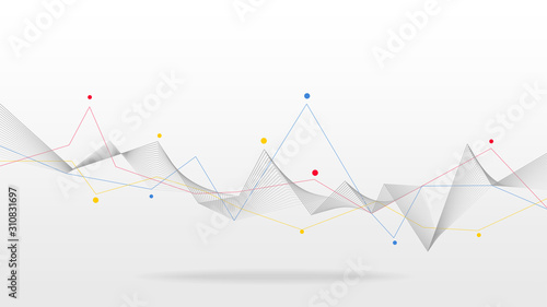 Wireframe sound wave abstract background