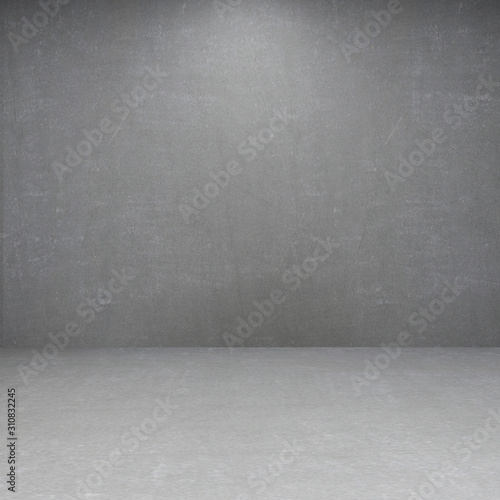 concrete wall as background. old empty room with concrete wall. abstract grey interior background. 3D illustration