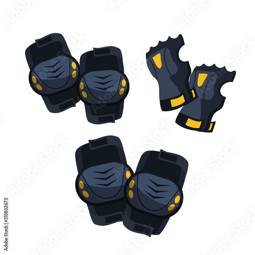 Roller protection flat vector illustration