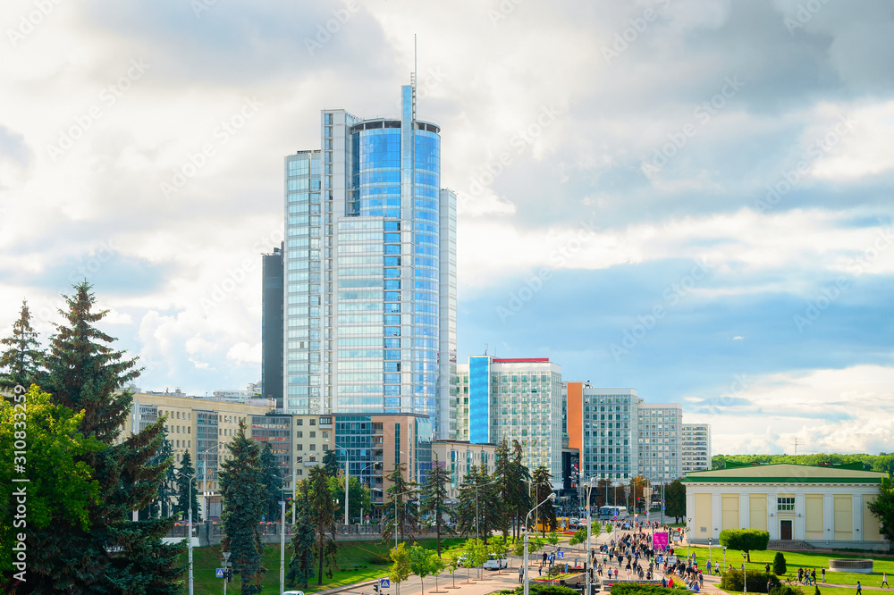 Modern Minsk downtown cityscape, Belarus