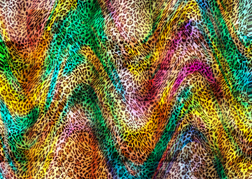 geometric pattern with leopard skin texture