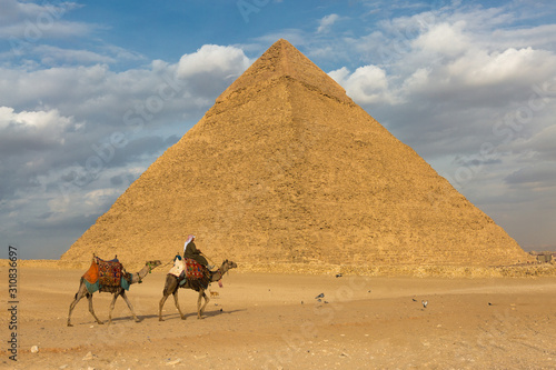 Great pyramids on the plateau of Giza  Egypt  Africa.