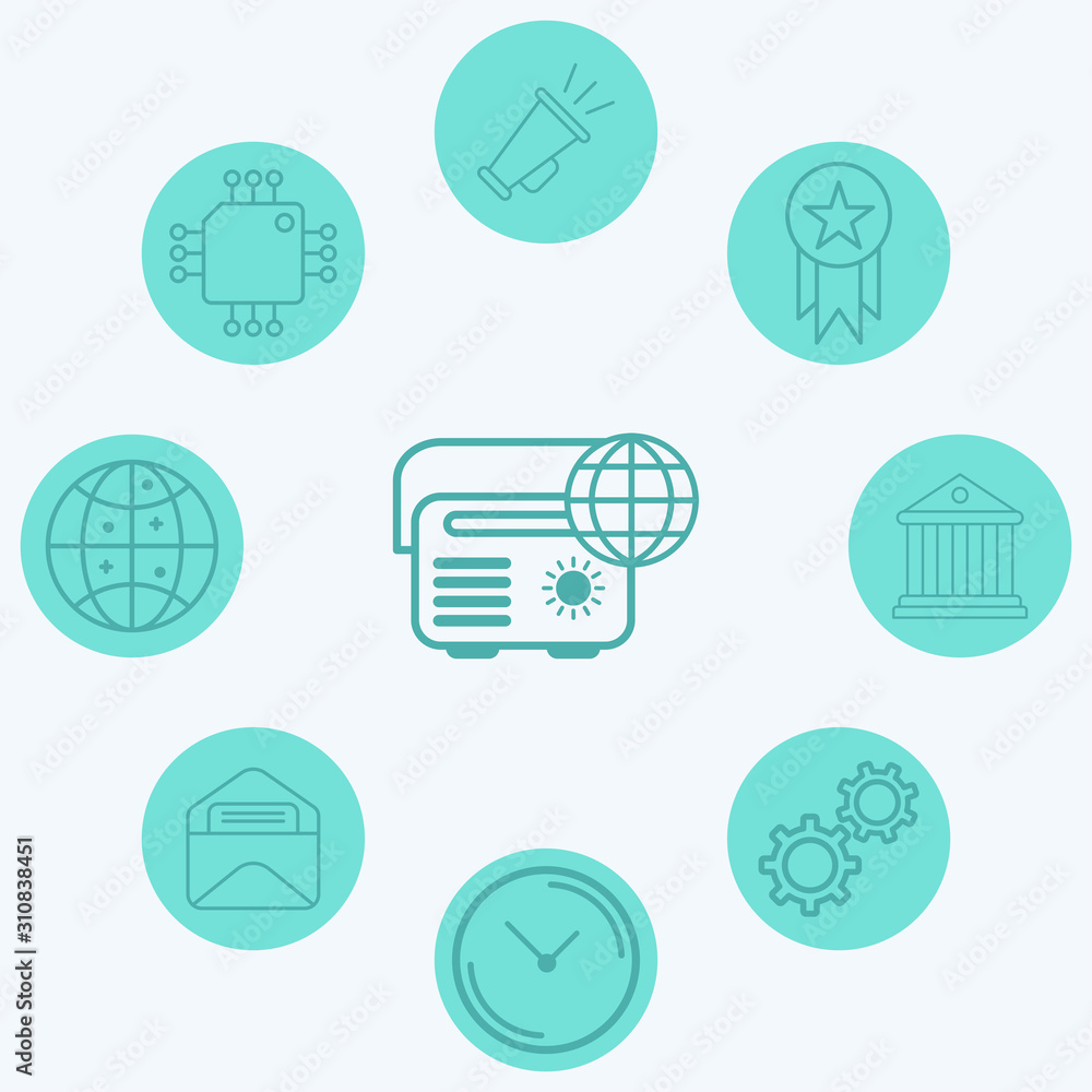 Fototapeta premium Radio vector icon sign symbol