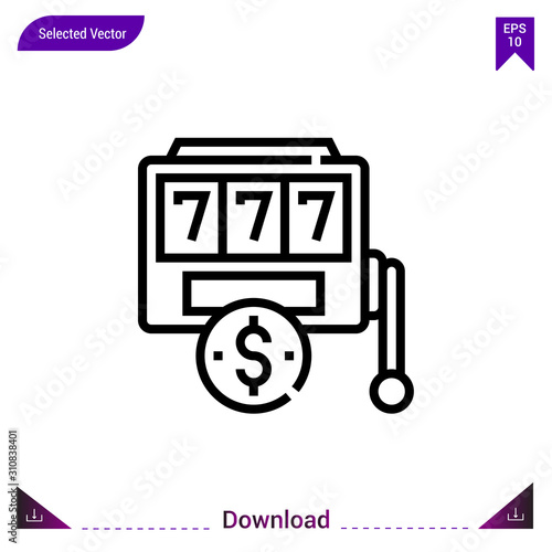 slot-machine icon vector . Best modern, simple, isolated, application ,passive-incomes icons, logo, flat icon for website design or mobile applications, UI / UX design vector format
