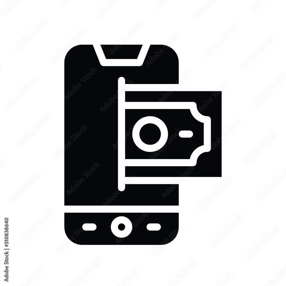 finance, banking and money related bank note and mobile phone vector with solid style finance, banking and money related bank note and mobile phone vector with solid style