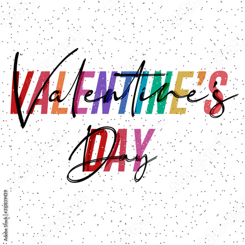 Valentines Day card design. heart with hand drawn typographic lettering isolated on background. Vector love Illustration of a Valentines Day EPS10.
