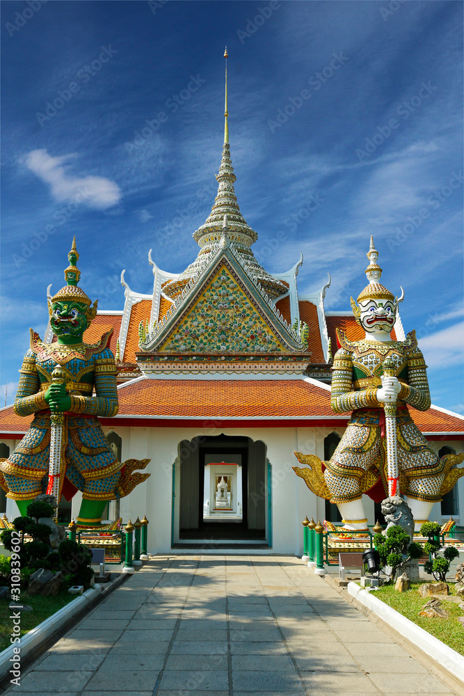 statue of hanuman in buddhist temple -thailand	