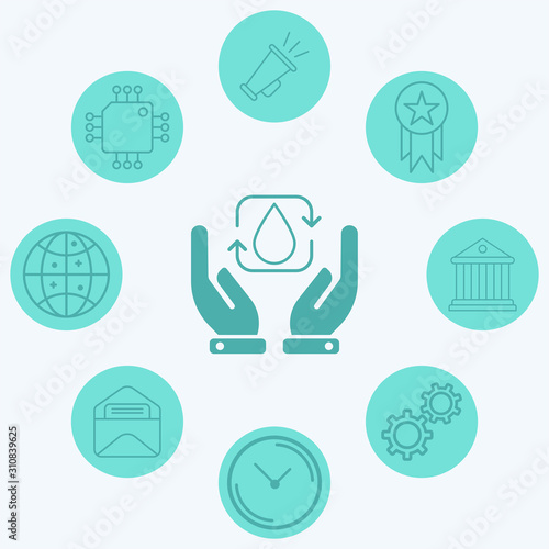 Recycle water vector icon sign symbol