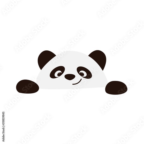 Smiling panda face on a white background vector