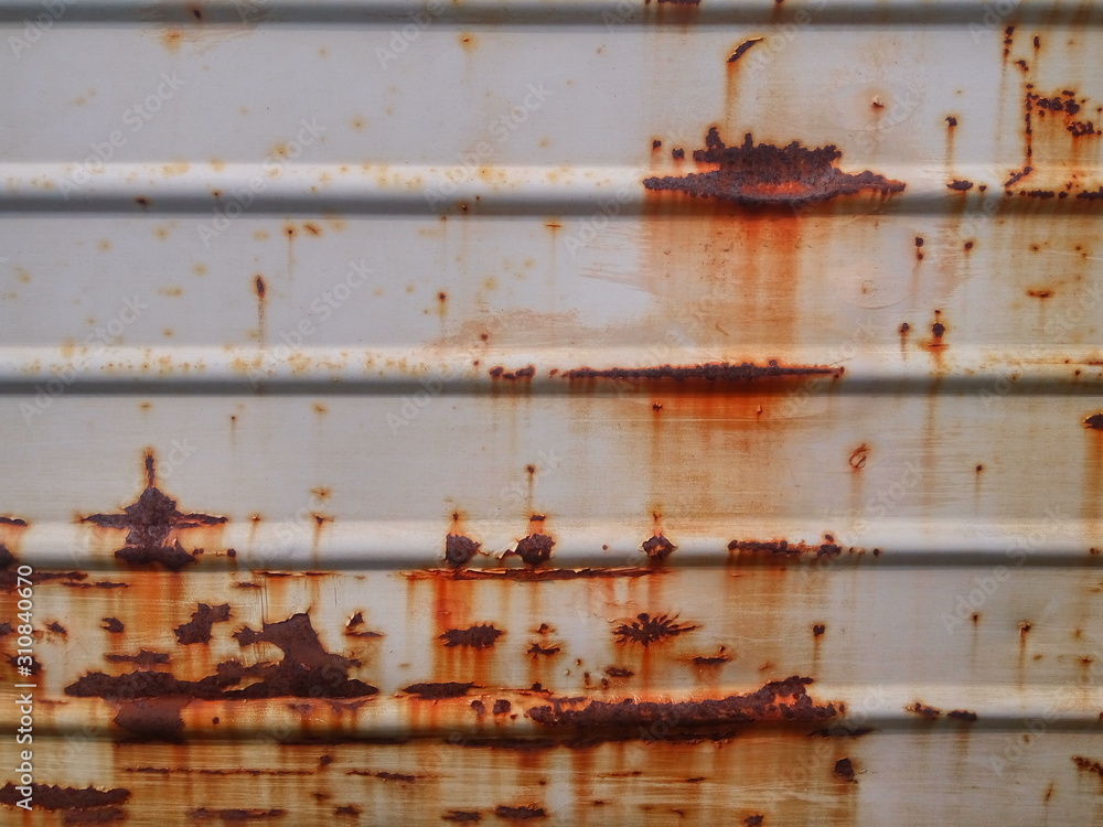 Rusty iron walls, patterned horizontally Rusty iron walls, patterned horizontally