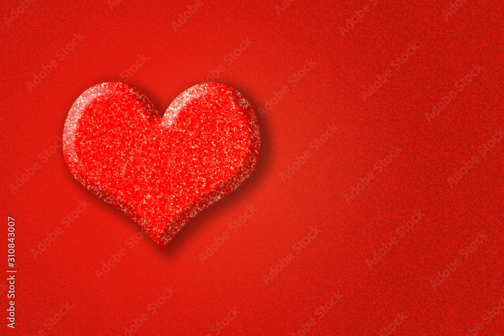 red festive background for Valentine's Day card