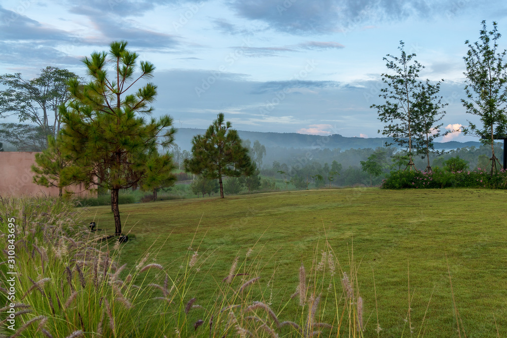 beautiful blue sky high peak mountains mist fog wildlife green forest at Khao Koh, Phu Tub Berk, Phetchabun, Thailand guiding idea long weekend for backpacker camping campfire relaxing hiking beautiful blue sky high peak mountains mist fog wildlife green forest at Khao Koh, Phu Tub Berk, Phetchabun, Thailand guiding idea long weekend for backpacker camping campfire relaxing hiking