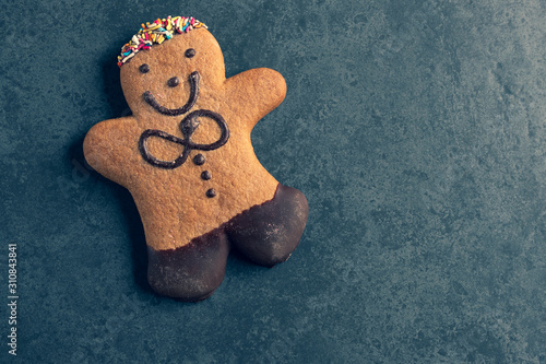 ginger bread man on a slate