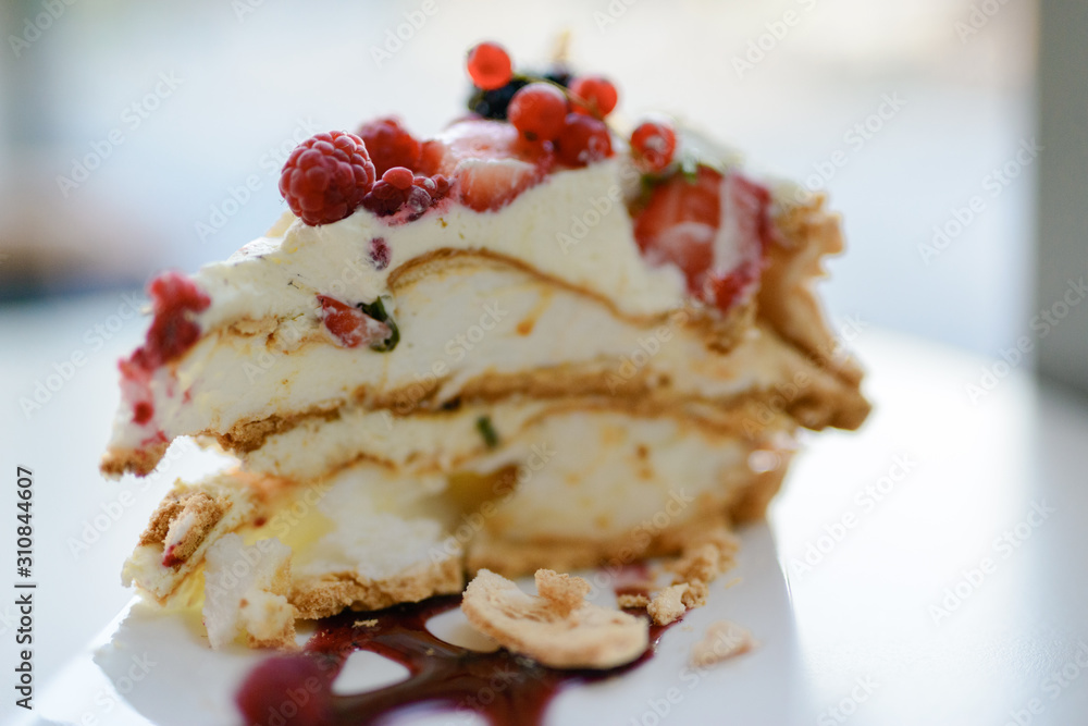 Tart with forest strawberries and mascarpone cream. Tart with forest strawberries and mascarpone cream.