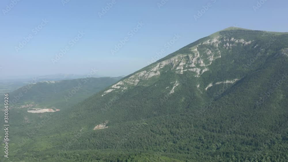 Summer morning scenery with Rtanj mountain slopes 4K drone footage Summer morning scenery with Rtanj mountain slopes 4K drone footage