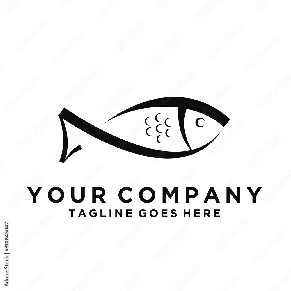 Fish logo design fish and wave vector graphic flat design. isolated on white background. Fish logo design fish and wave vector graphic flat design. isolated on white background.