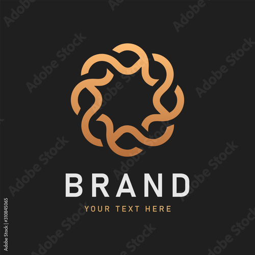 Canvas Print Gold Geometric Logo Design Vector