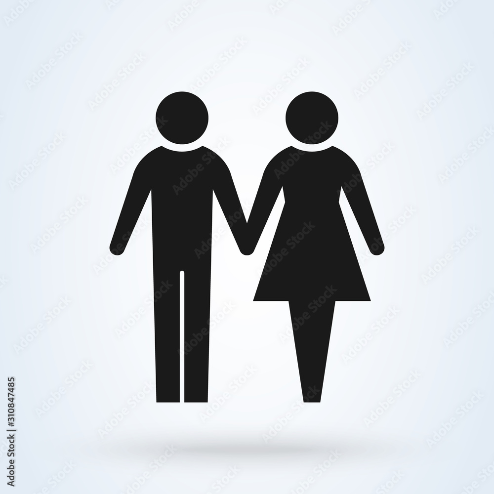 hand in hand, love couples. Simple vector modern icon design illustration. hand in hand, love couples. Simple vector modern icon design illustration.