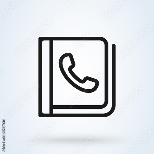 Wallpaper Mural contacts, phone book. Simple vector modern icon design illustration. Torontodigital.ca