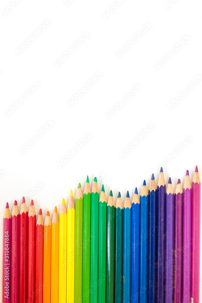 colored pencils isolated on white background colored pencils isolated on white background